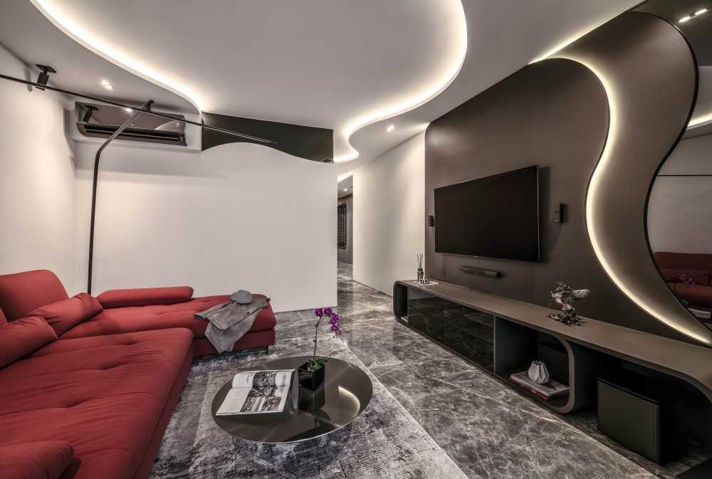 Modern Living Room with TV Console and Coffee Table