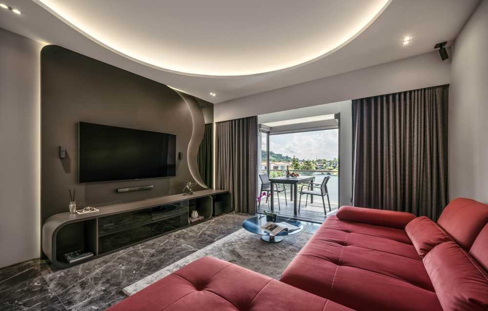 Modern Living Room with Sofa and TV
