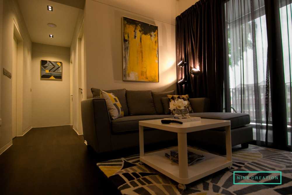Modern Living Room with TV Console and Feature Wall