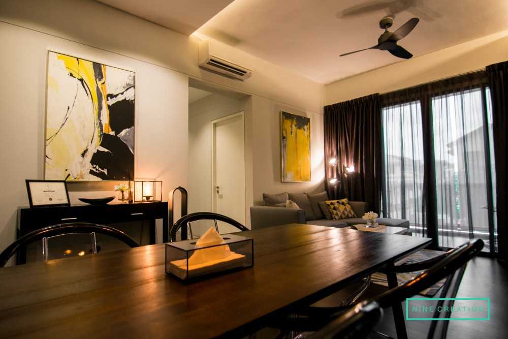 Modern Living Room with Herringbone Tiling and Feature Wall