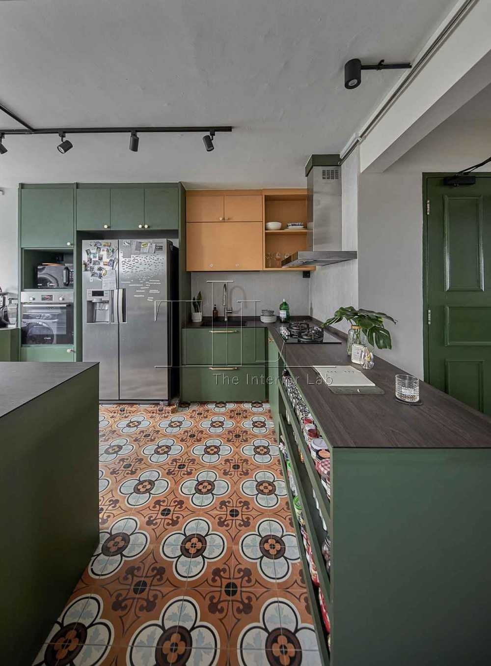 Eclectic Kitchen with Countertop and Flooring