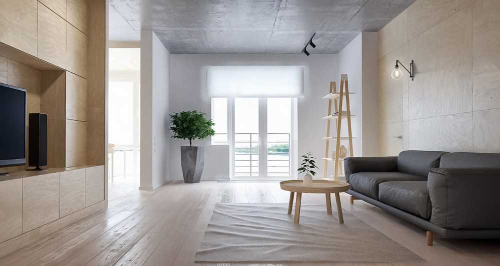 Industrial Living Room with Bookshelf and TV Console