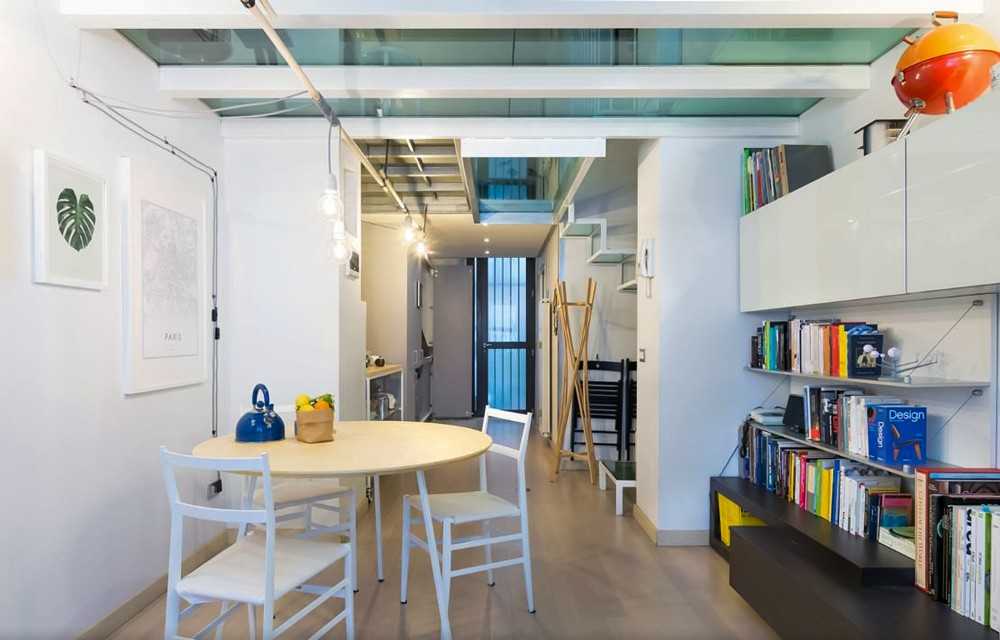 Contemporary Kitchen with Breakfast Counter and Bar Counter