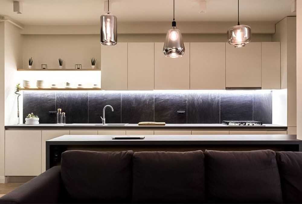 Contemporary Balcony with Vinyl Flooring and Kitchen Backsplash