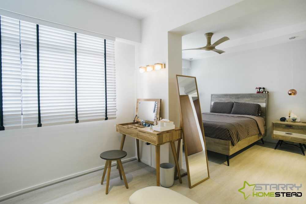 Contemporary Bedroom with Mirror and Bed