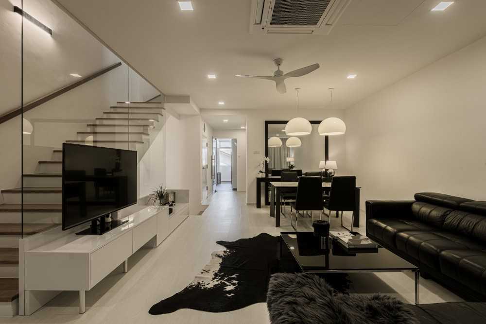 Minimalist Living Room with Settee and Countertop