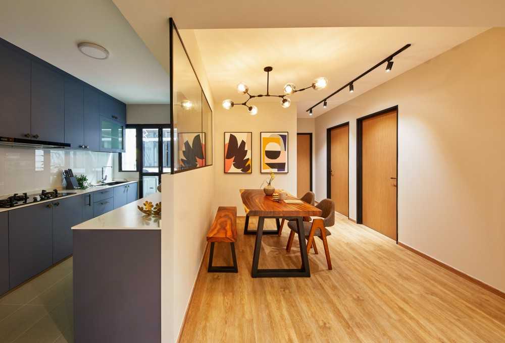 Eclectic Dining Room with Dining Table and Dining Chairs