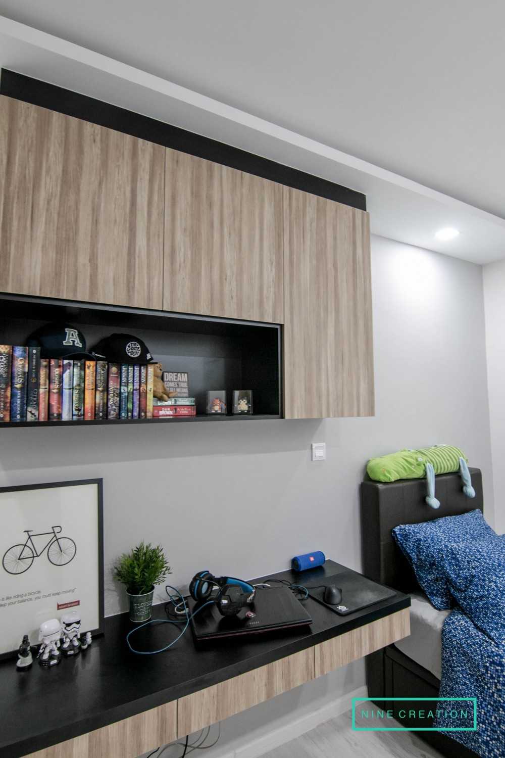 Scandinavian Bedroom with Bookshelf and Cove Lighting