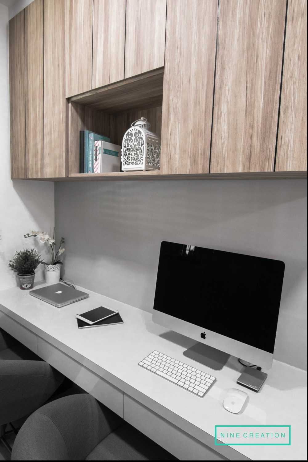 Scandinavian Bedroom with Bookshelf and Vinyl Flooring