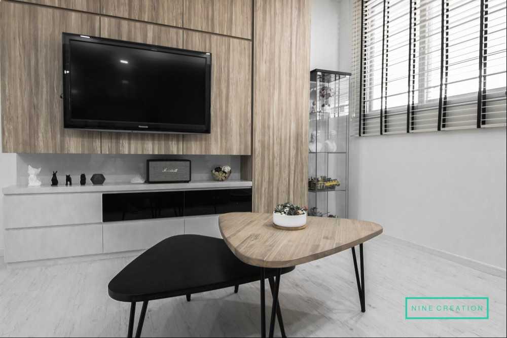 Scandinavian Living Room with Vinyl Flooring and Wood Flooring
