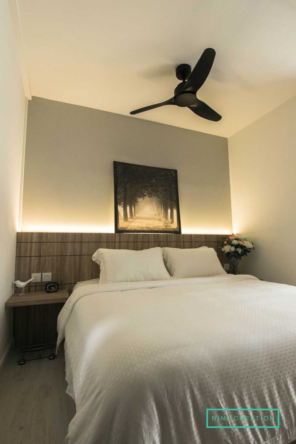 Scandinavian Bedroom with Vinyl Flooring and Wood Flooring