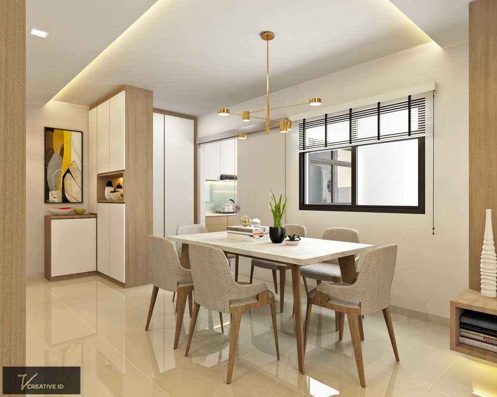 Scandinavian Dining Room with Cove Lighting and Dining Table