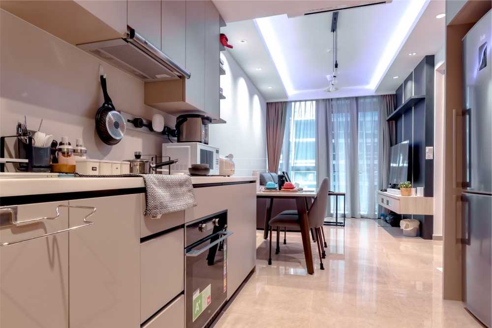 Modern Dining Room with Ceiling Light and Dining Table