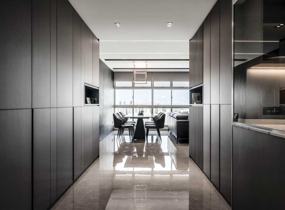 Modern Entryway with Dining Table and Dining Chairs