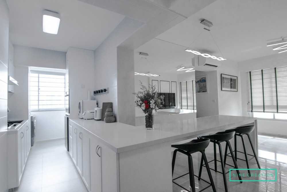 Contemporary Dining Room with Downlights and Dining Table