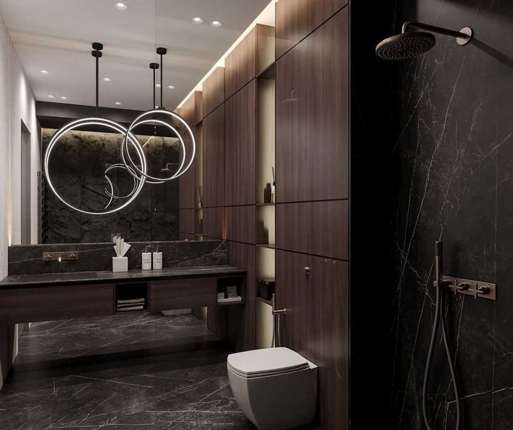 Contemporary Bathroom with Homogeneous Tiles and Mirror