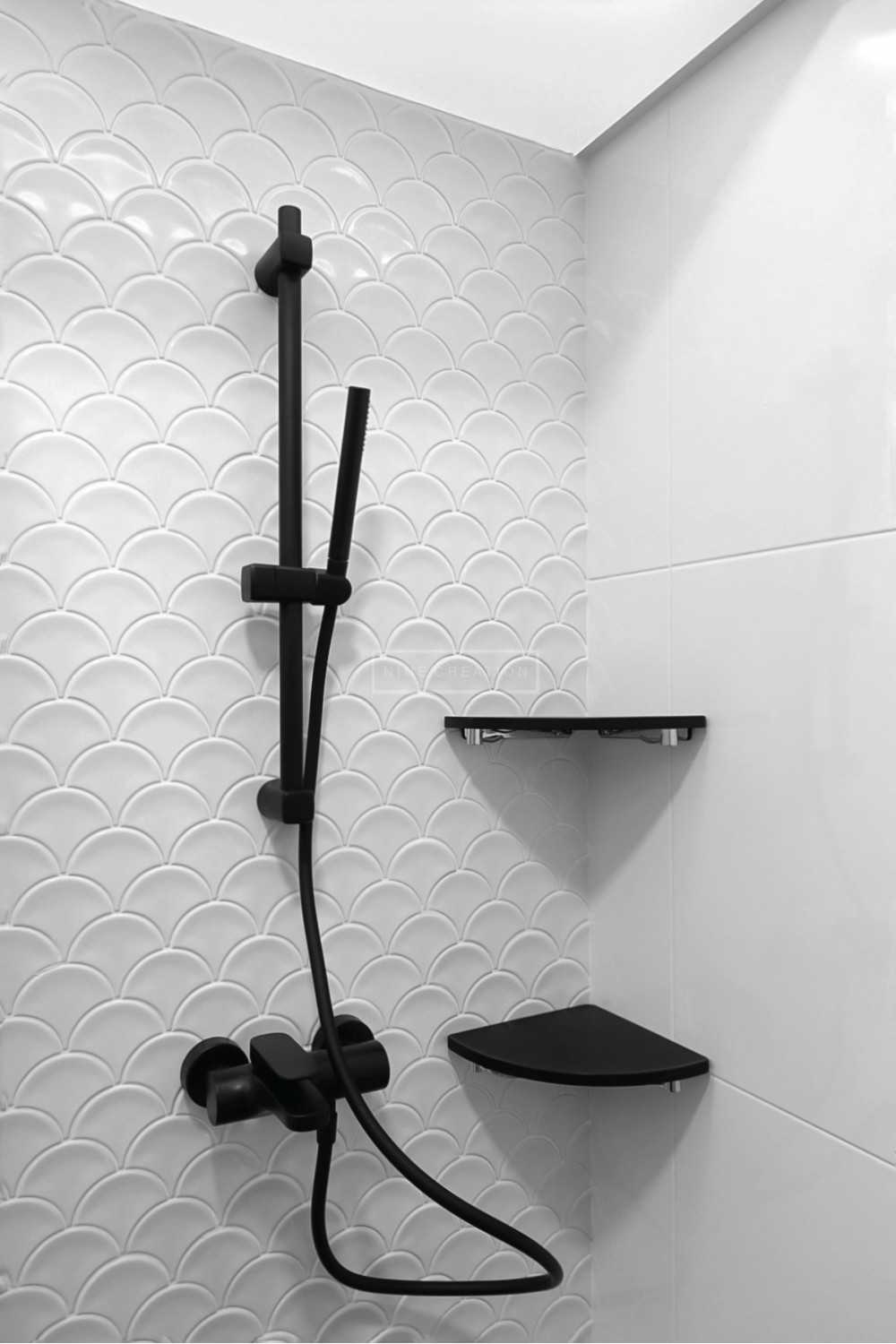 Modern Bathroom with Rainshower and Bathroom Storage