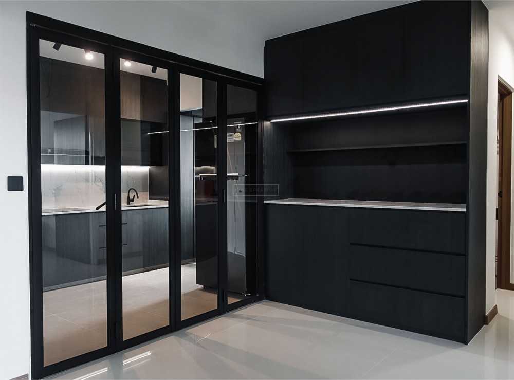 Modern Kitchen with Cupboard and Kitchen Tap