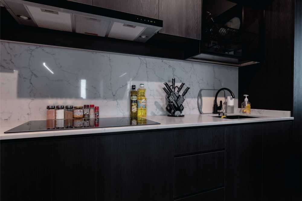 Modern Kitchen with Countertop and Kitchen Accessories