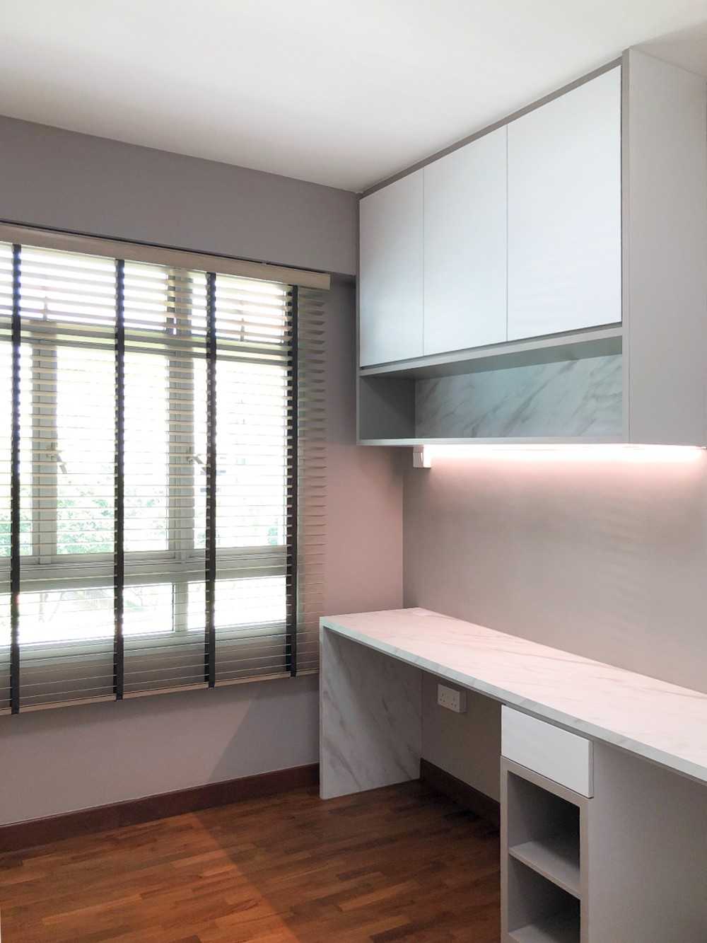 Modern Study with Bookshelf and Desk Chairs