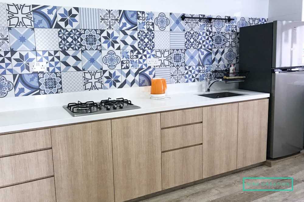 Scandinavian Kitchen with Vinyl Flooring and Wood Flooring