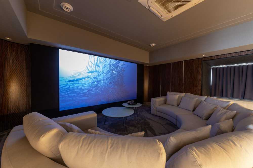 Modern Home Theatre with Sofa and TV