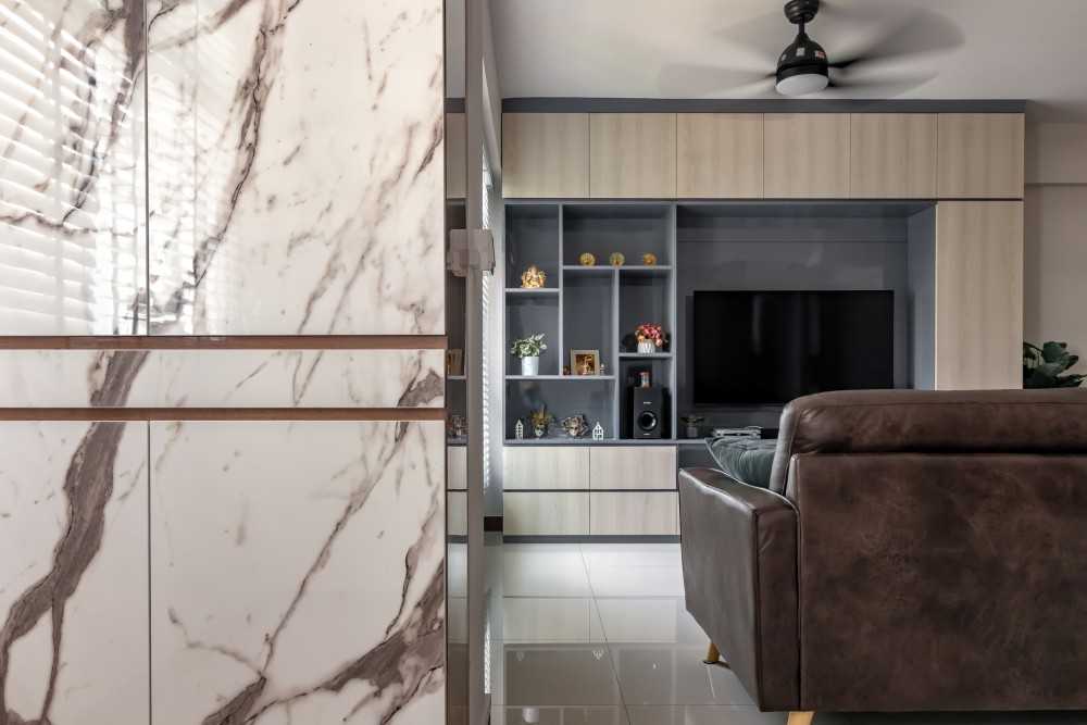 Modern Living Room with TV Console and Sofa