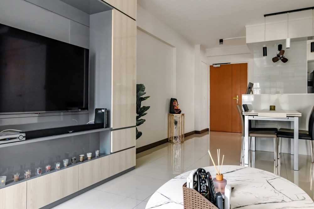 Modern Living Room with TV Console and TV