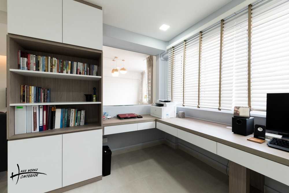Scandinavian Study with Bookshelf and Drop Ceiling