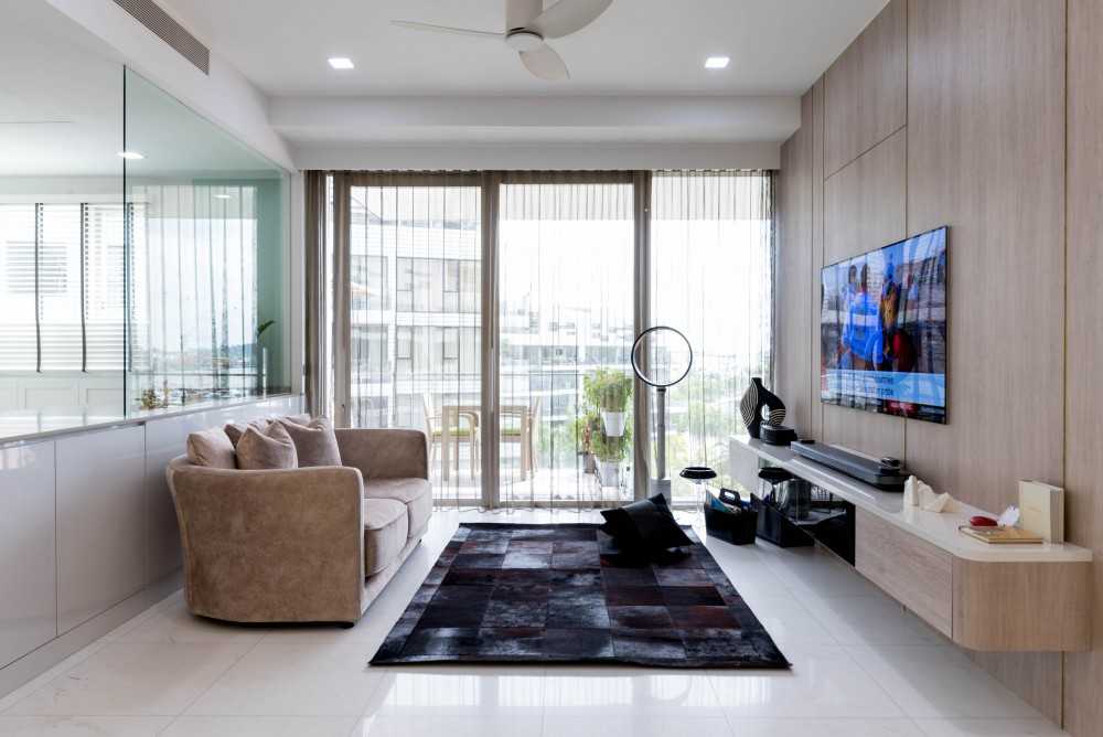 Modern Living Room with TV Console and Sofa