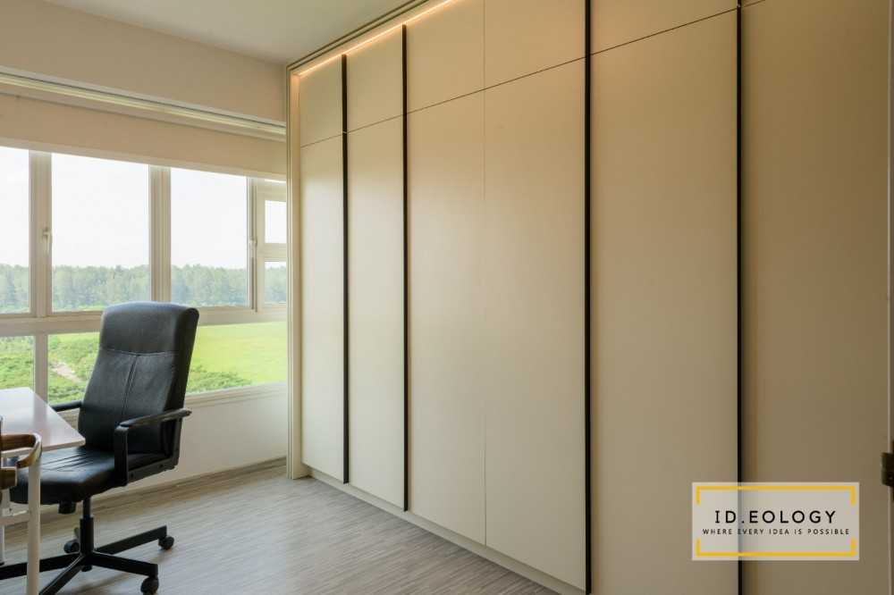 Eclectic Bedroom with Cove Lighting and Wardrobe