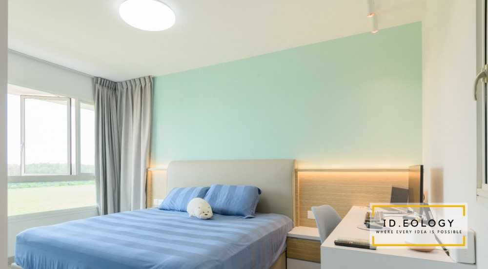 Eclectic Bedroom with Downlights and Bedroom Dresser