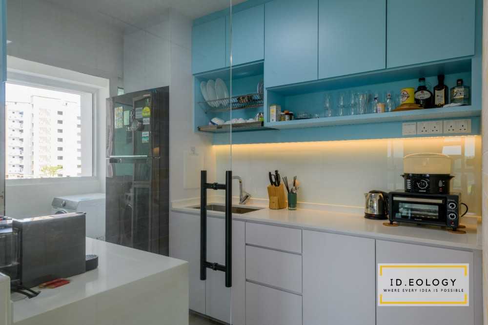 Eclectic Kitchen with Marble Floor and Kitchen Window