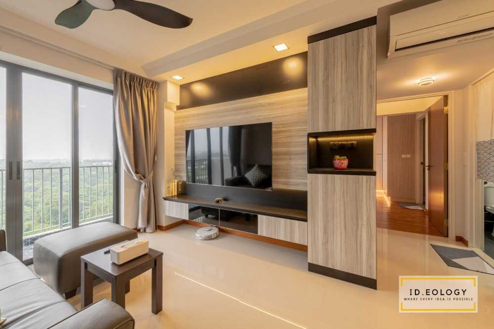 Modern Living Room with TV Console and Feature Wall