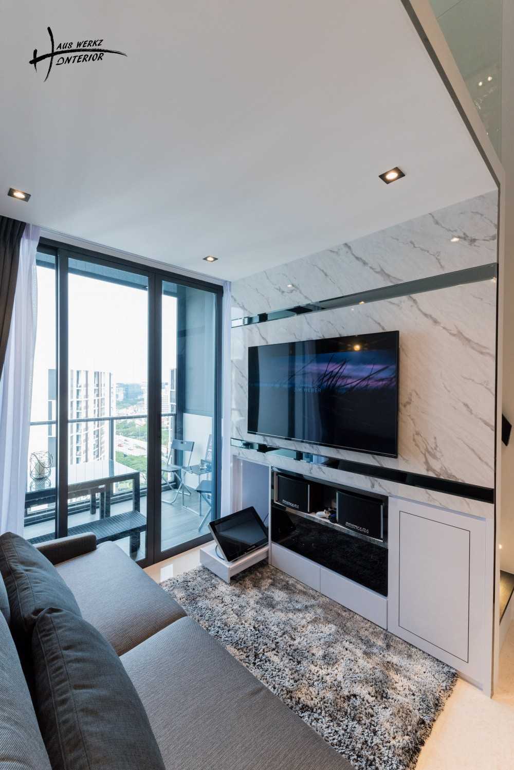 Modern Living Room with TV Console and Feature Wall