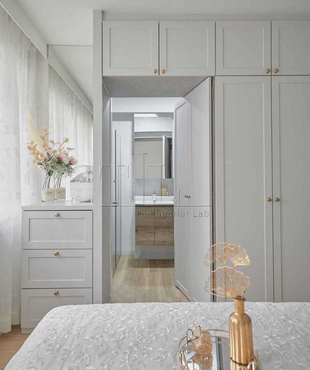 Contemporary Bedroom with Wardrobe and Curtain