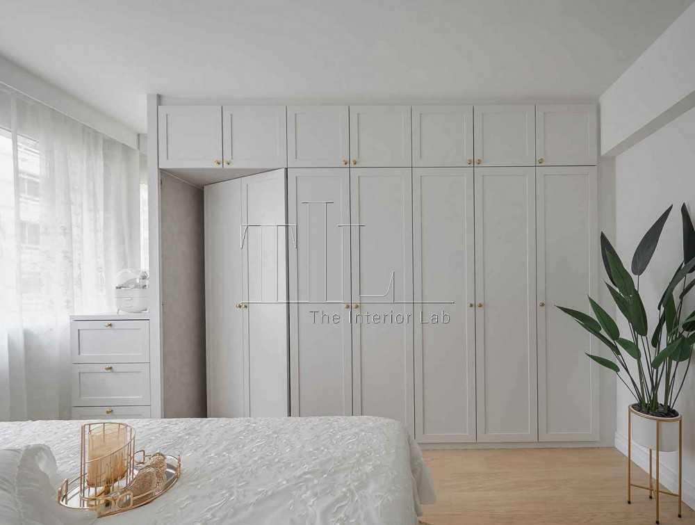 Contemporary Bedroom with Wood Flooring and Wardrobe