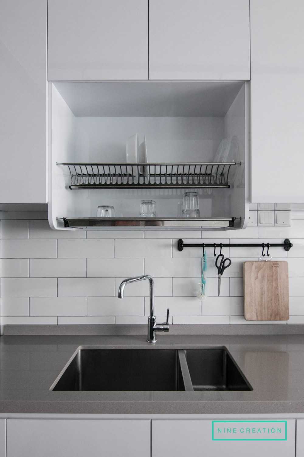 Minimalist Kitchen with Countertop and Cupboard