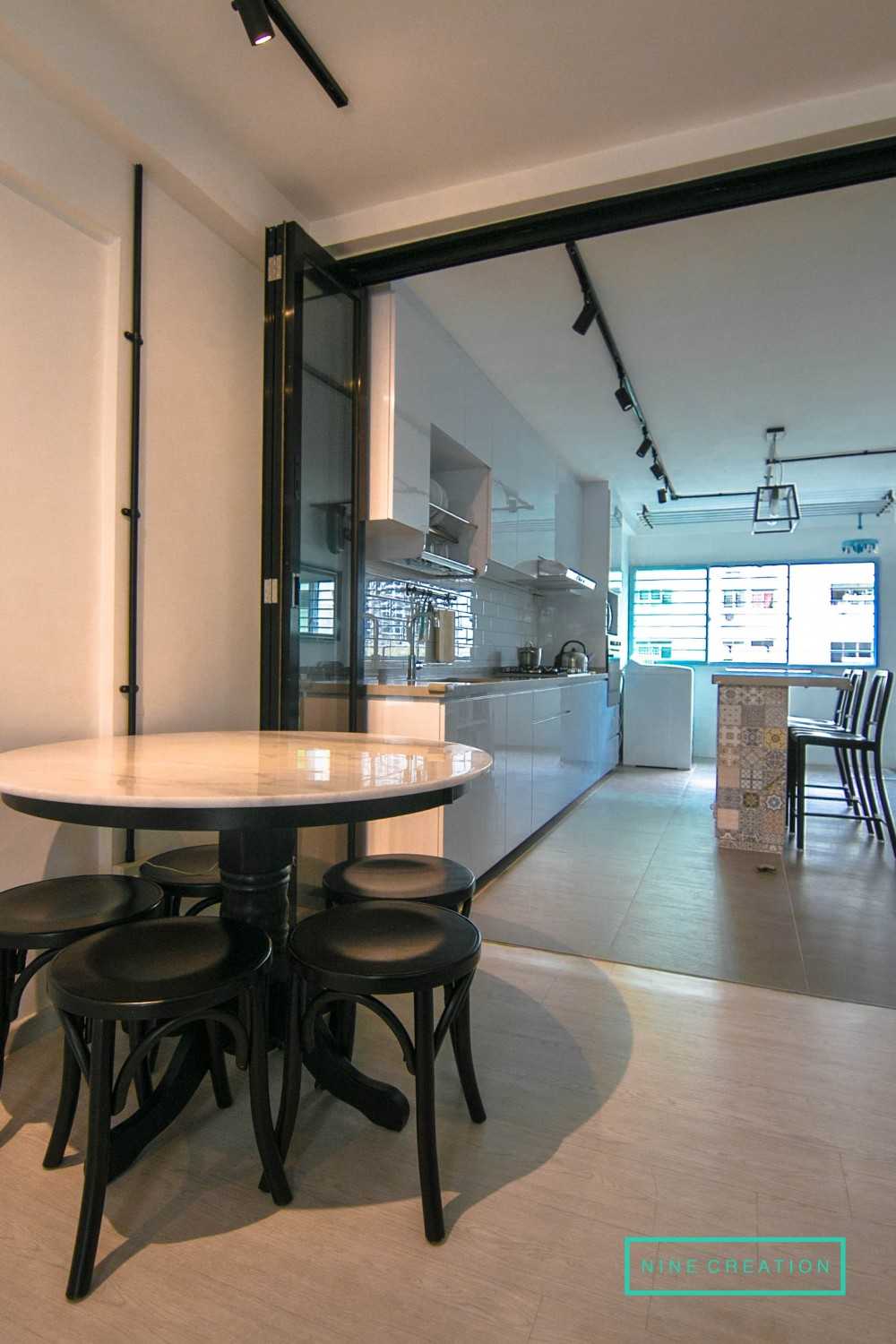 Minimalist Kitchen with Kitchen Island and Cupboard