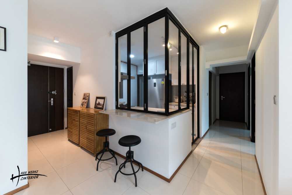 Modern Entryway with Shoe Cabinets and Doors