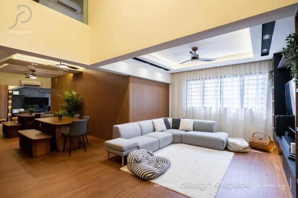 Modern Living Room with TV Console and Feature Wall