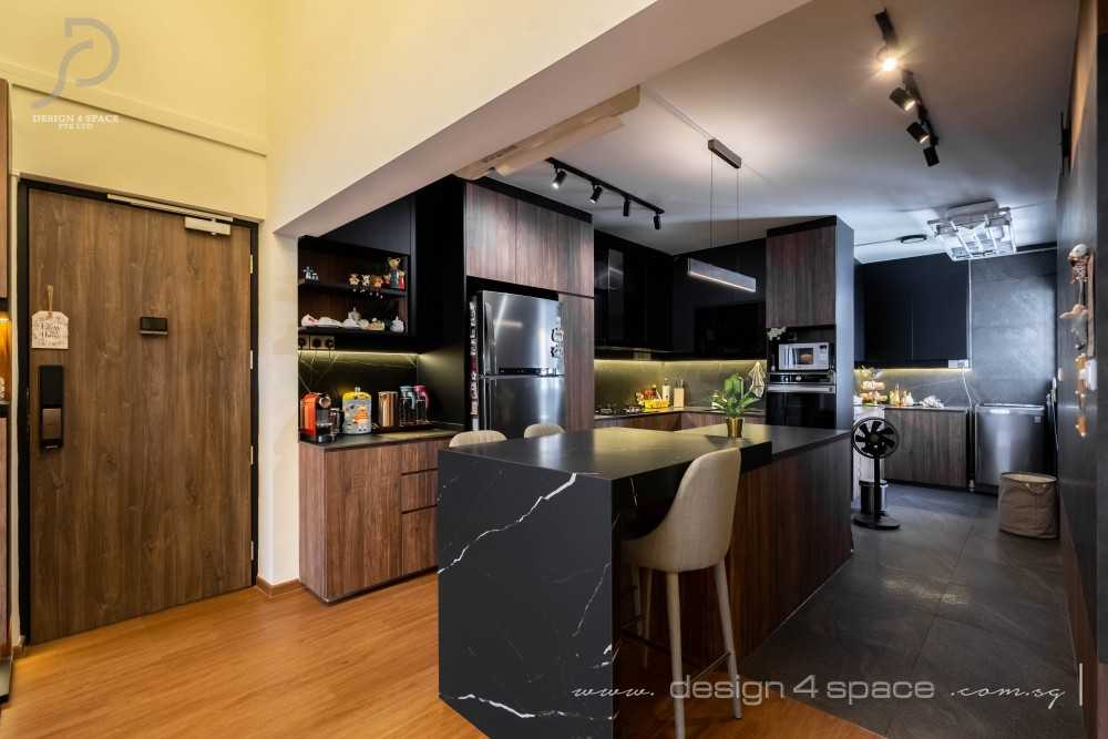 Modern Kitchen with Vinyl Flooring and Wood Flooring