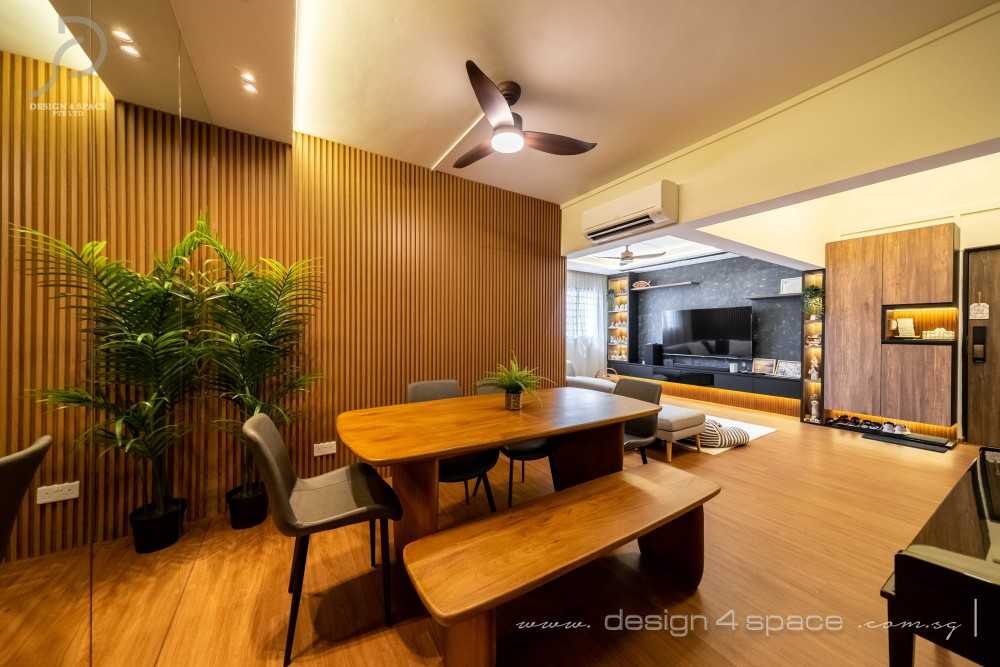 Modern Dining Room with Downlights and Dining Table