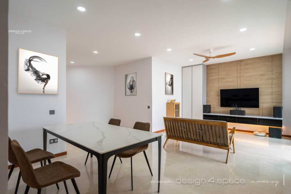 Minimalist Living Room with TV Console and Feature Wall