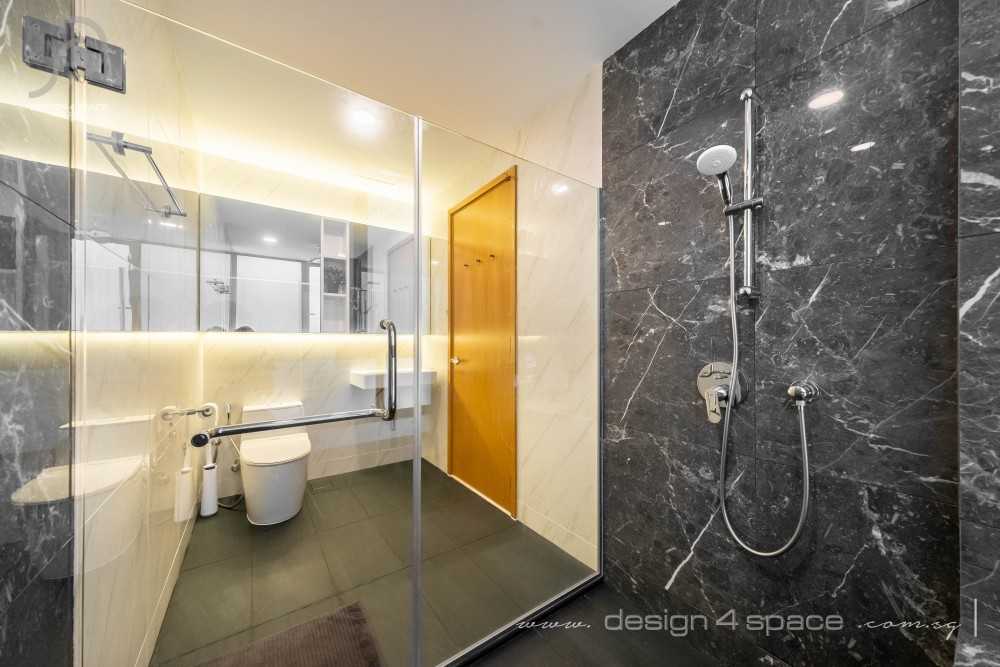 Minimalist Bathroom with Mirror and Shower Screen