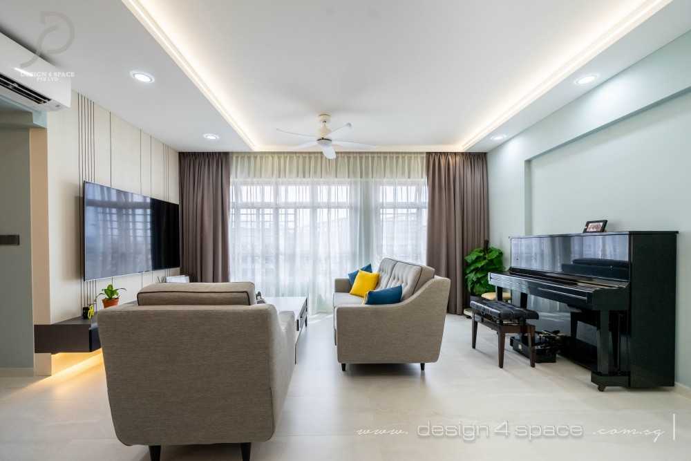 Modern Living Room with TV Console and Feature Wall