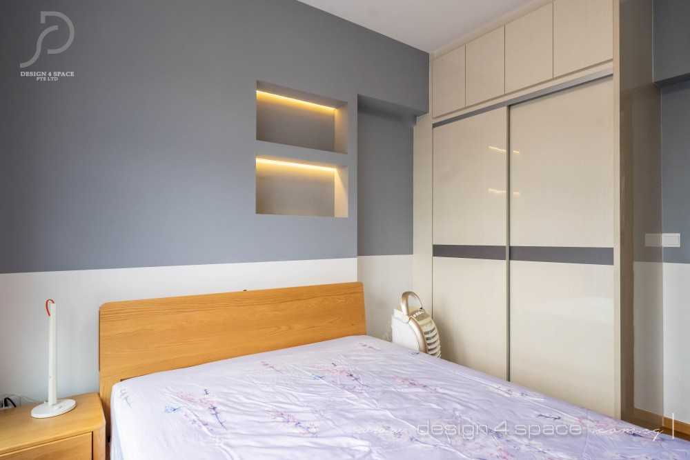 Modern Bedroom with Wood Flooring and Wardrobe