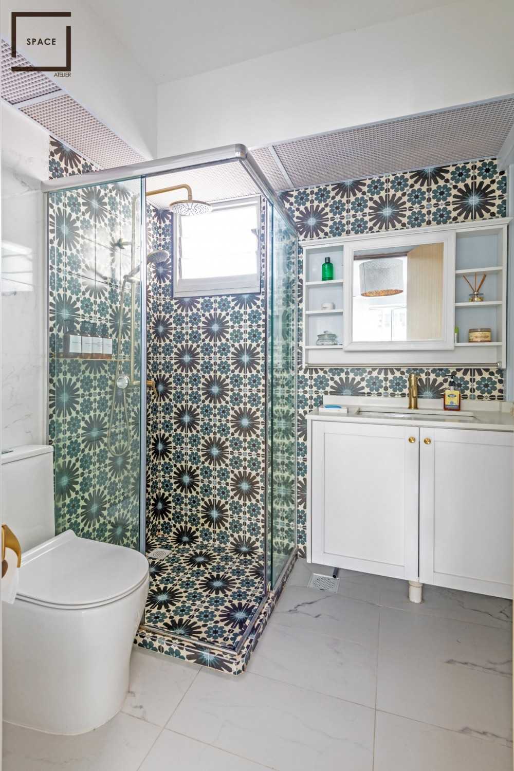Country Bathroom with Mirror and Bathroom Mirrors