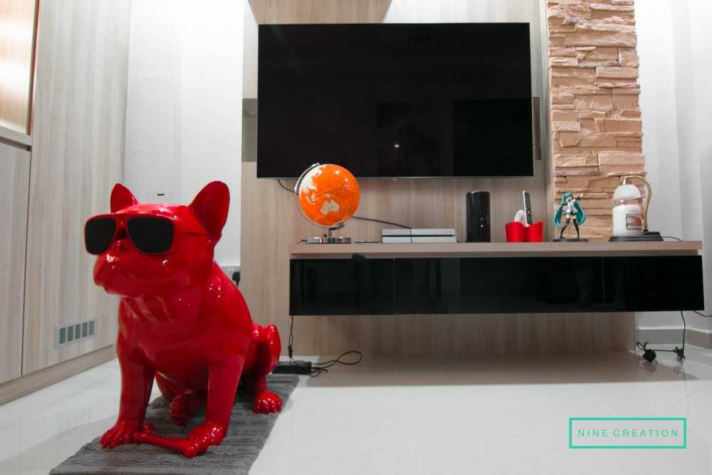 Modern Living Room with Settee and Homogeneous Tiles