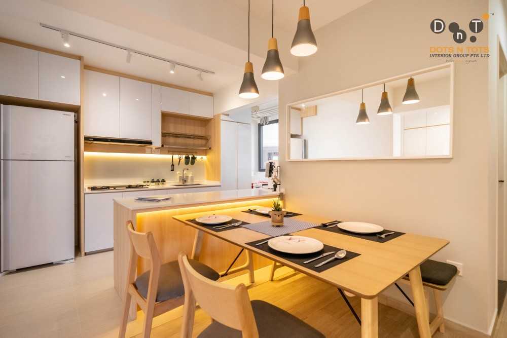 Scandinavian Kitchen with Vinyl Flooring and Wood Flooring